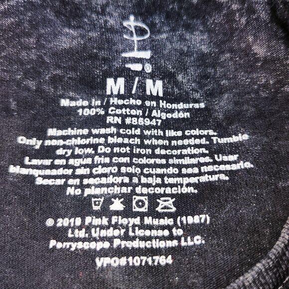 PINK FLOYD DARK SIDE OF THE MOON long sleeve, cropped "stonewashed" grey t-shirt - Picture 5 of 5